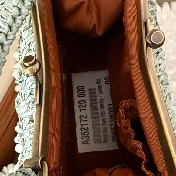 Patricia Nash Laureana Mint Green Woven Raffia Frame Bag - Picture 6 of 9